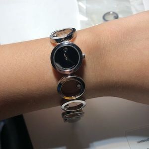 movado women's ono diamond loop link watch